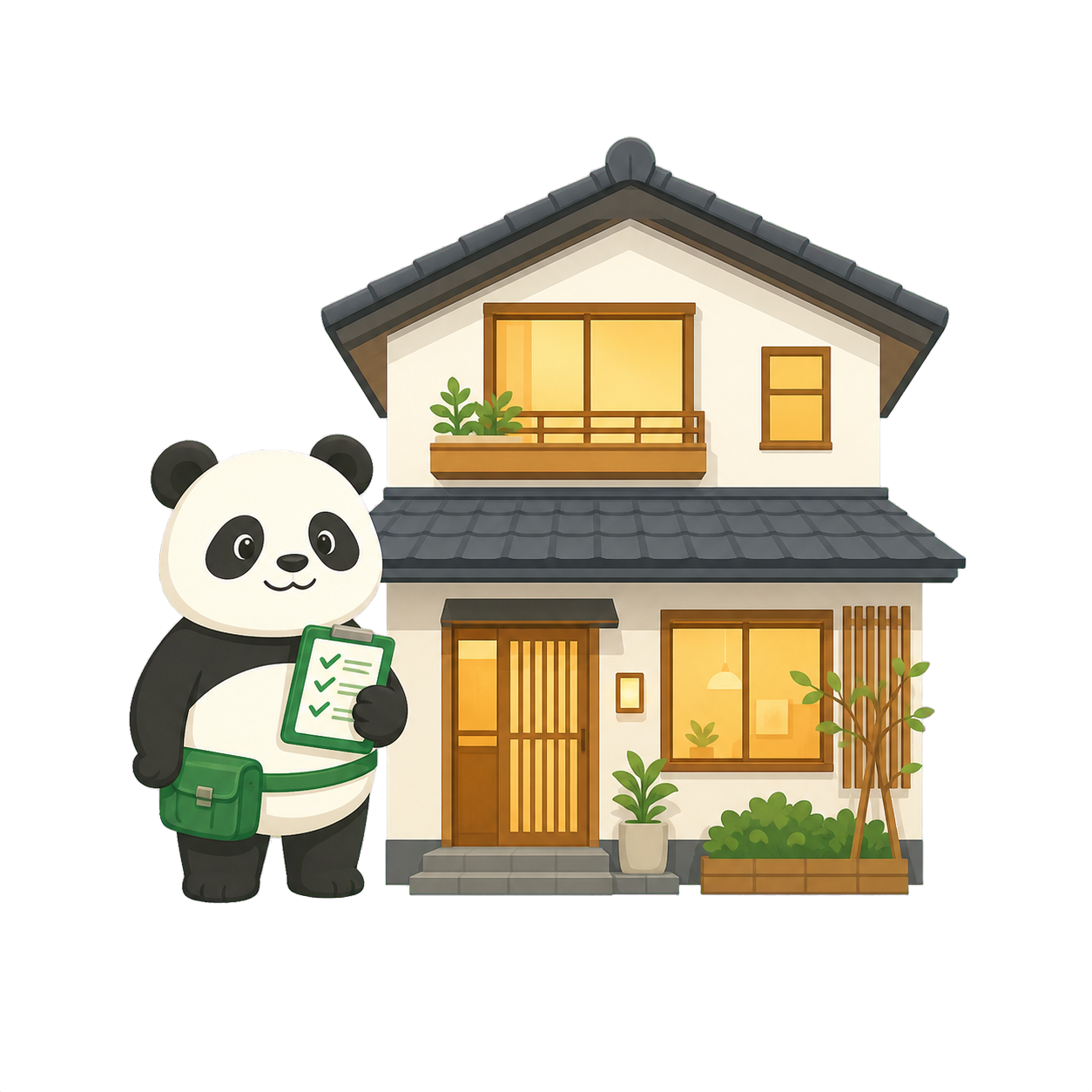 家を見守るIEMAMOのパンダ